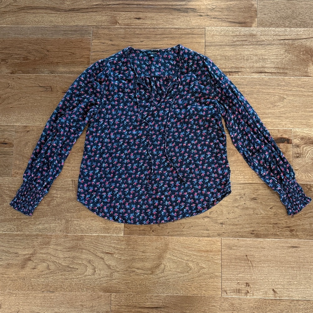 Lucky Brand Navy Floral Top